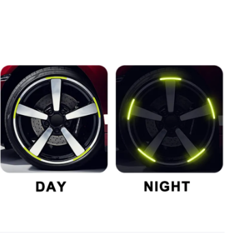10 Pcs Car Hub Reflective Sticker Car Accessories Decorative Strips General For Use Of Bicycle Automobile And Motorcycle Tyre (multi Color)